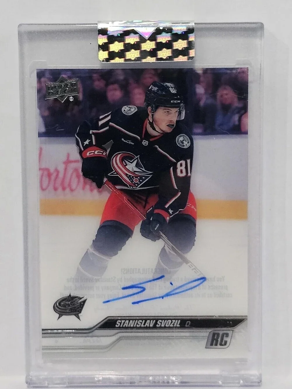 Stanislav Svozil 2023-24 Upper Deck Clear Cut Hockey Rookie Autographed Card